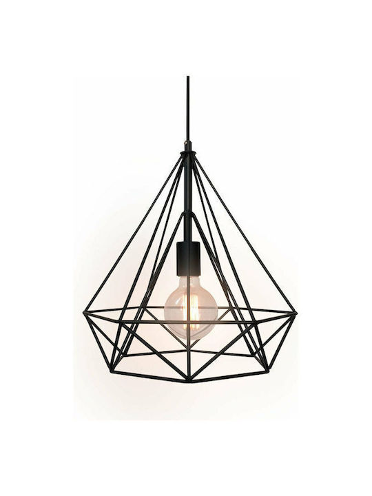 Pakketo Jabrey Pendant Light Black with Socket E27 20.5x20.5x25cm