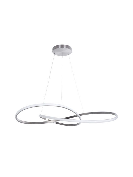 GloboStar Dexter Pendant Light Silver LED with Warm to Cool White Light Grid 103x103x30cm