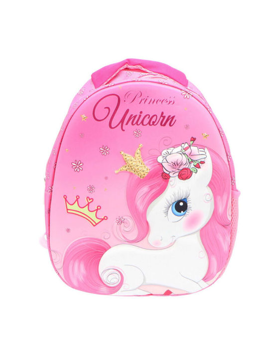 Setino School Backpack Kindergarten with Water Bottle Holder Pink 26 x 10 x 32cm