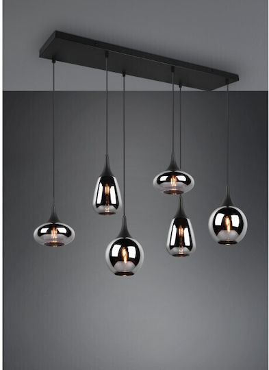 Trio Lighting Lumina Регулируема Висящо Осветително Тяло Черен Rail за 6 Крушки E14, E.14 93x20x150см.