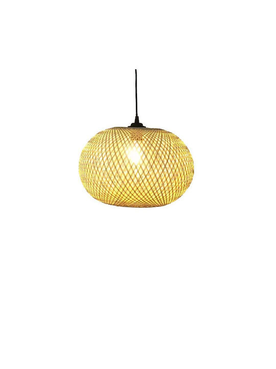 Inart Pendant Light Beige with Socket E27 38x38x175cm