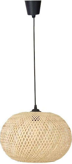 Inart Universe Pendant Light Beige with Socket E27 38x38x175cm