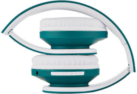 PowerLocus P2 Wireless / Wired Over Ear Headphones with Radio with 20 Hours Playing Time Blue-White