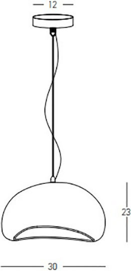 Zambelis Lights Висящо Осветително Тяло Бял с Цокъл E27 30x30см.