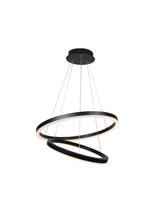 Lightex Pendant Light Black LED with Warm to Cool White Light 60cm