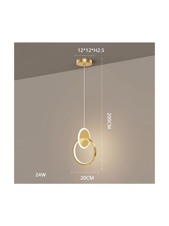 Home Lighting Висящо Осветително Тяло Златен LED с Топло към студено бяло Светлина