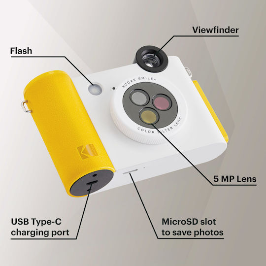 Kodak Smile+ Instant Camera White/Yellow