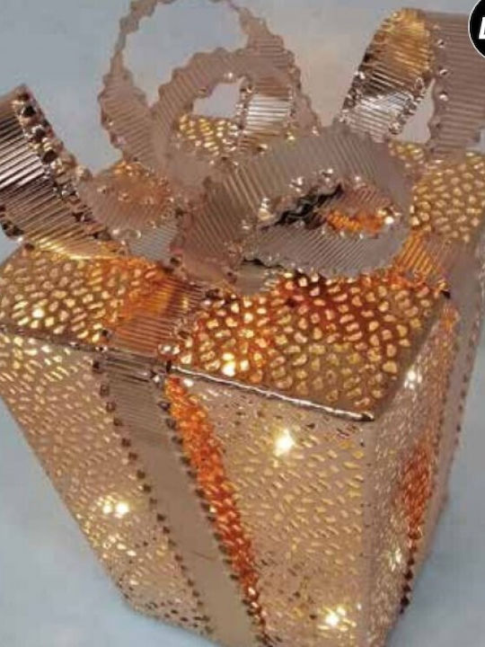 Panafan Осветена Коледна Метална Фигура Кутия Медно 21x21x21см.