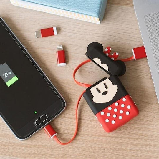 Καλώδιο Usb Thumbs Up Minnie Mouse 3in1 Lightning Micro Usbc