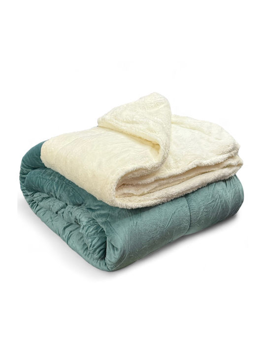 Olia Home Husă de pătură Super Dublu 220x240cm Verde