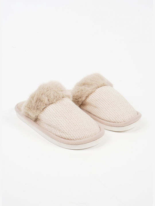 Piazza Shoes Winter Women's Slippers with fur in Beige color