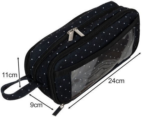 Manta Pencil Case Barrel with 3 Compartments Black