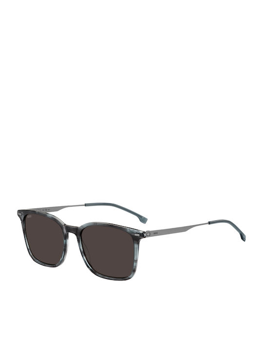 Boss Unisex Sunglasses with Brown Tartaruga Plastic Frame and Black Lens BOSS 1694/S VQ7IR
