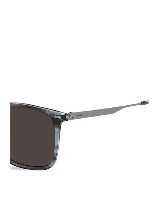 Boss Unisex Sunglasses with Brown Tartaruga Plastic Frame and Black Lens BOSS 1694/S VQ7IR