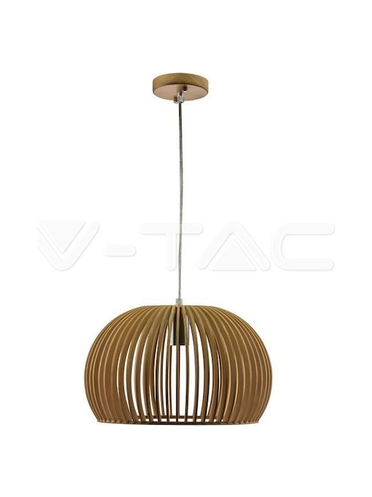 V-TAC Висящо Осветително Тяло Бежов с Цокъл E27 33x33x22см.
