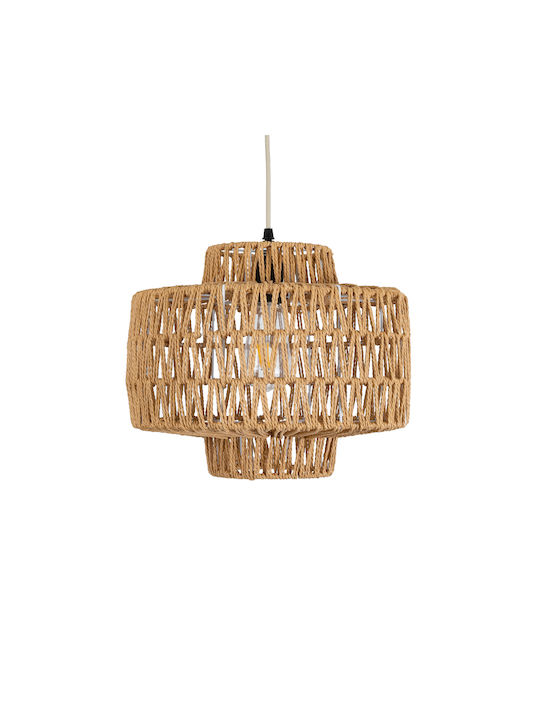 GloboStar Jenson Ceiling Light Brown Boho Grid with E27 Socket 33x35x35cm