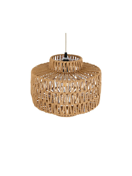 GloboStar Jenson Ceiling Light Brown Boho Grid with E27 Socket 33x35x35cm