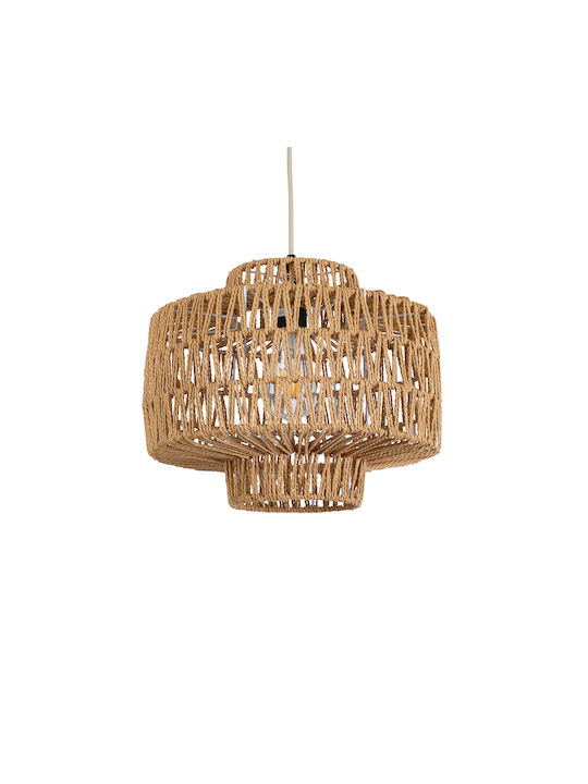 GloboStar Jenson Ceiling Light Brown Boho Grid with E27 Socket 33x35x35cm