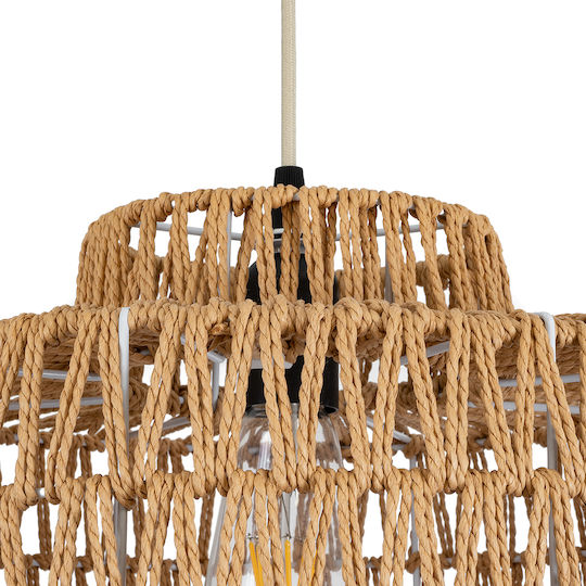 GloboStar Jenson Ceiling Light Brown Boho Grid with E27 Socket 33x35x35cm