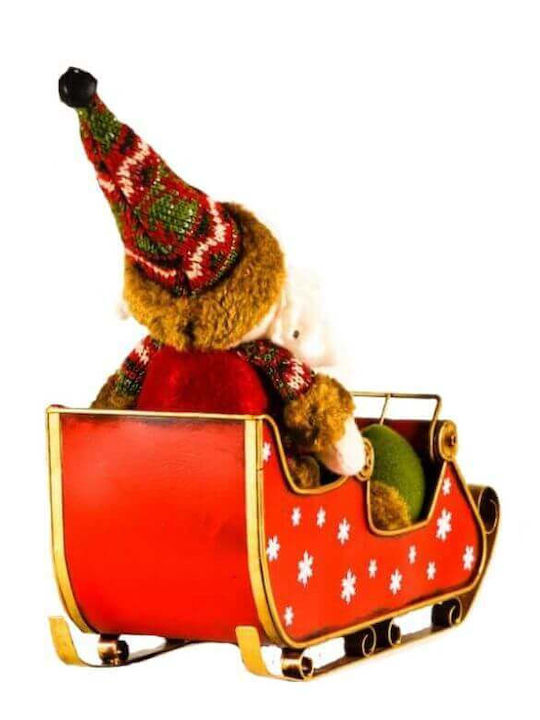 SP Souliotis Christmas Metal Figure Sleigh Red Height 26cm