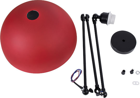 GloboStar Lotus Red Bell Pendant Ceiling Light with E27 Socket 30x21x21cm