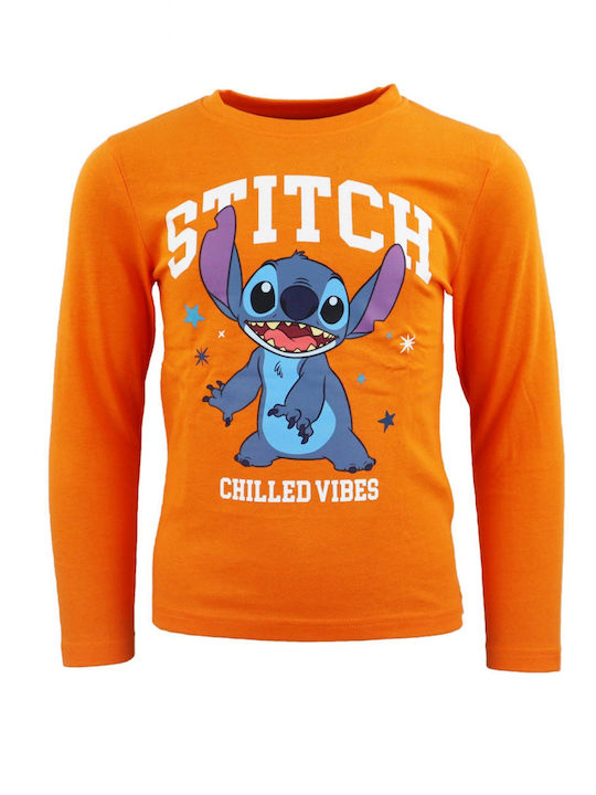 Disney Детска пижама Зимна Оранжев Stitch