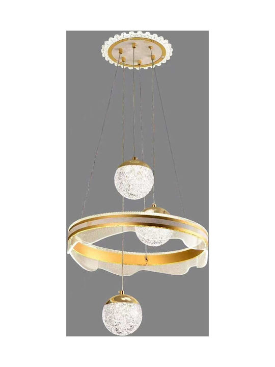 2143 Pendant Light Gold LED with Warm to Cool White Light 50cm