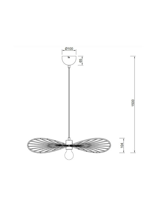 Trio Lighting Pendant Light Black Rail with Socket E27 60x60x150cm