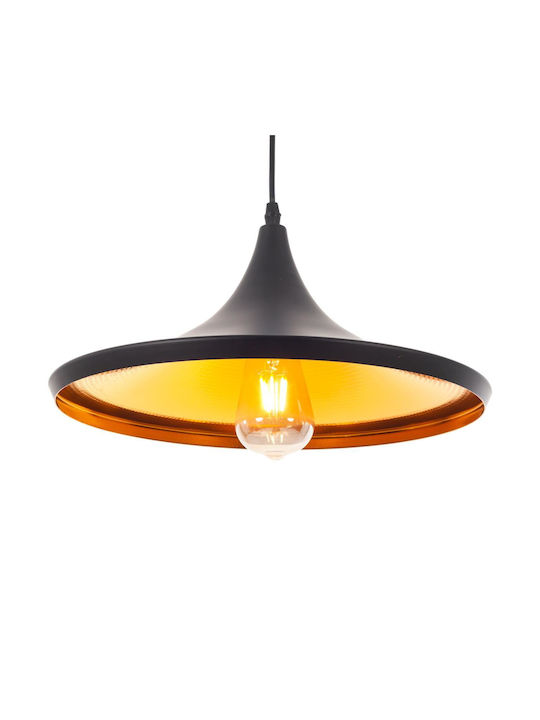 Artekko Κρεμαστό Φωτιστικό Μαύρο με Ντουί E27 37x37x21εκ.