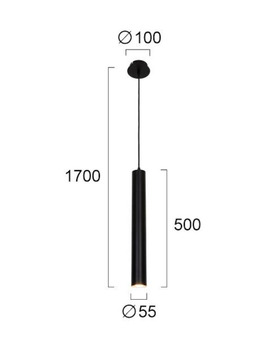 Viokef Lesante Pendant Light Black with Socket GU10 10cm