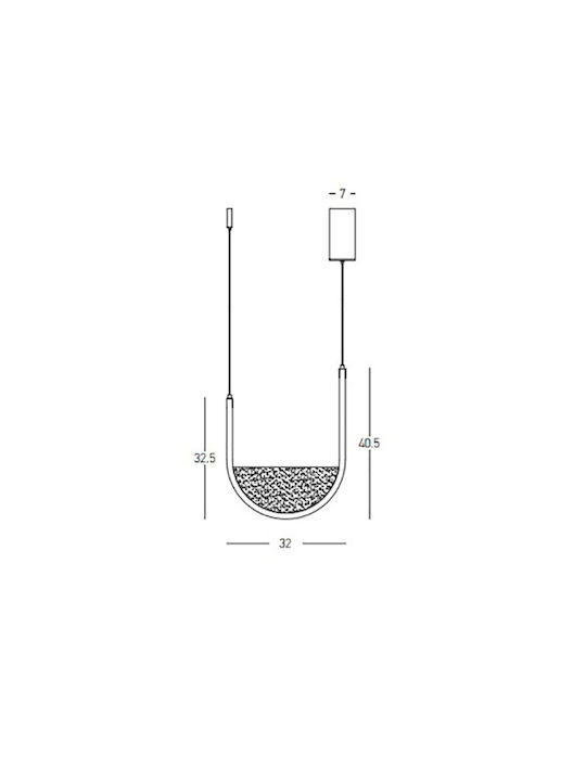 Zambelis Lights Κρεμαστό Φωτιστικό Μαύρο LED 32x40.5x40.5εκ.