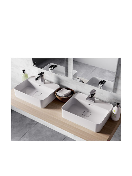 Ideal Standard Edge A7106 Standing Washbasin Faucet 28 Mm Ceramic Shut-off Mechanism Metal Handle Hot Cold Water Indicator Metal Emptier