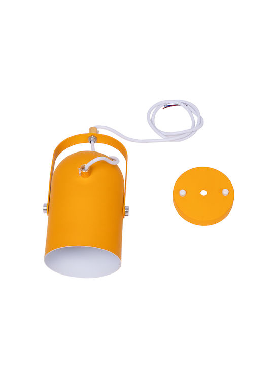 GloboStar Hazel Висящо Осветително Тяло Жълт с Цокъл E27 12x18x27см.