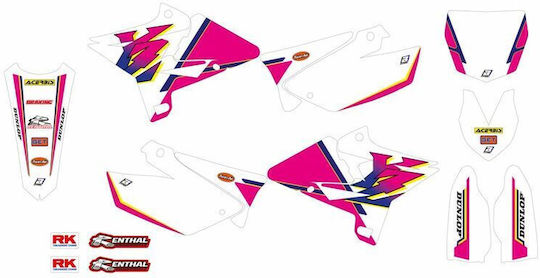 Blackbird Racing Aufkleberset 8242aa Yamaha Yz 250 02-21 Yamaha Yz 125 02-21 Pink-Weiß