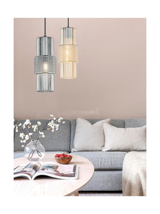 Viokef Pendant Light Brown Rail with Socket E27 120x320cm