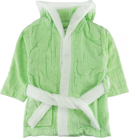Minilori Baby Kids Hooded Bathrobe Green