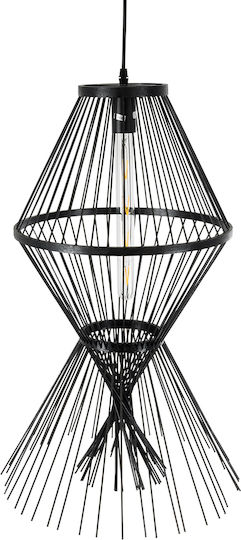 GloboStar Yoshi Ceiling Light Black Boho Grid with E27 Socket 35x35x60cm