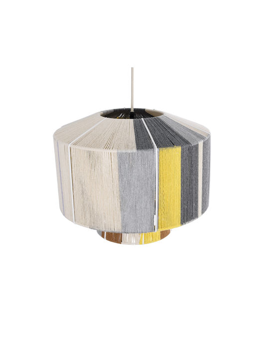 GloboStar Salerno Pendant Light Yellow Boho Grid with Socket E27 42x42x35cm