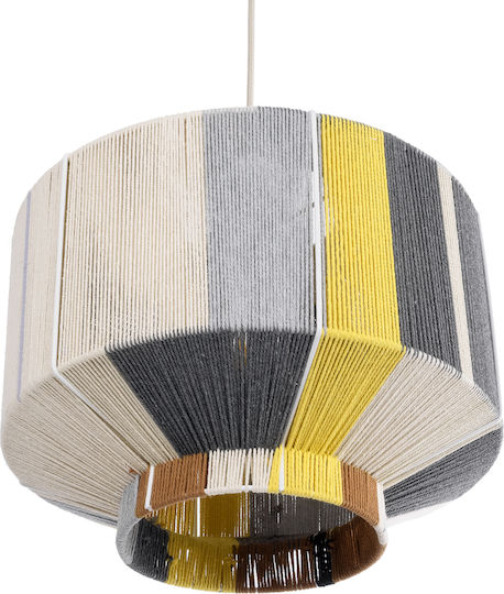GloboStar Salerno Pendant Light Yellow Boho Grid with Socket E27 42x42x35cm