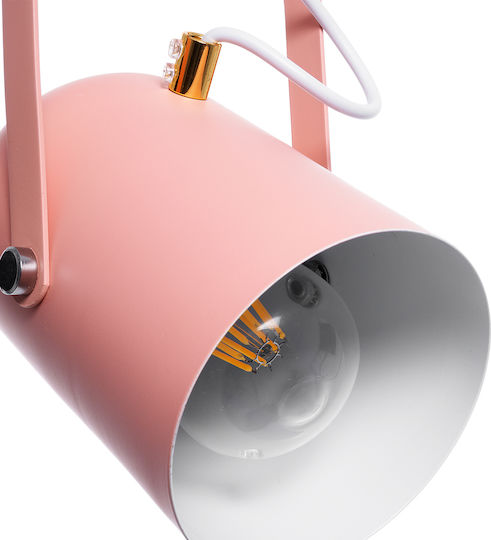 GloboStar Hazel Κρεμαστό Φωτιστικό Ροζ με Ντουί E27 12x18x27εκ.
