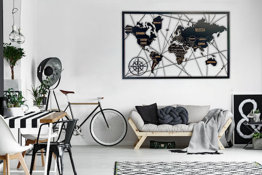 World Map Openwork Panel 3D Wall Map Picture Decoration
