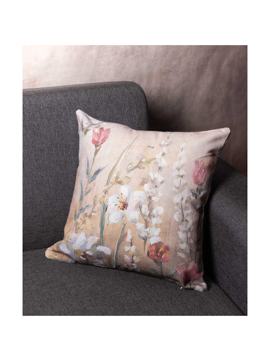 Silk Fashion Decorative Pillow Case Ks321 Beige 45x45cm.