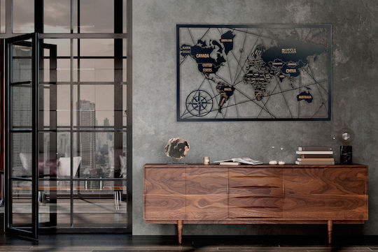 World Map Openwork Panel 3D Wall Map Picture Decoration