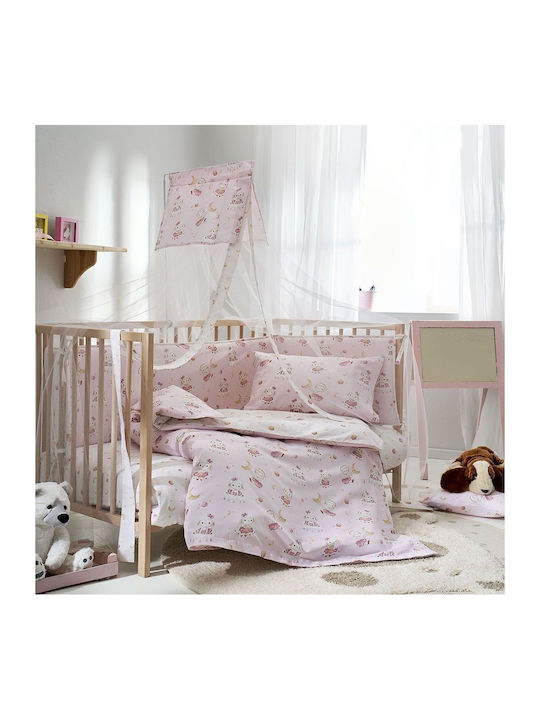 Vesta Home Lambi Σετ Βρεφικό Κουβερλί Διπλής Όψης Βαμβακερό Pink 120x160cm