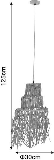 Inart Nairan Pendant Light Beige with Socket E27 36x36x125cm