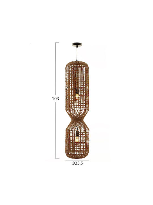 HomeMarkt Ceiling Light Beige with Rope for E27 Socket 25x100x100cm