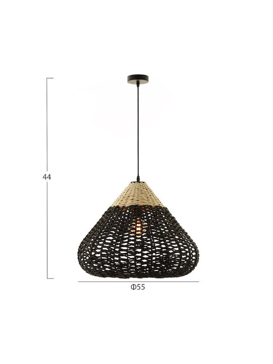 HomeMarkt Pendant Light Beige with Rope for Socket E27 55.5x55.5x44cm
