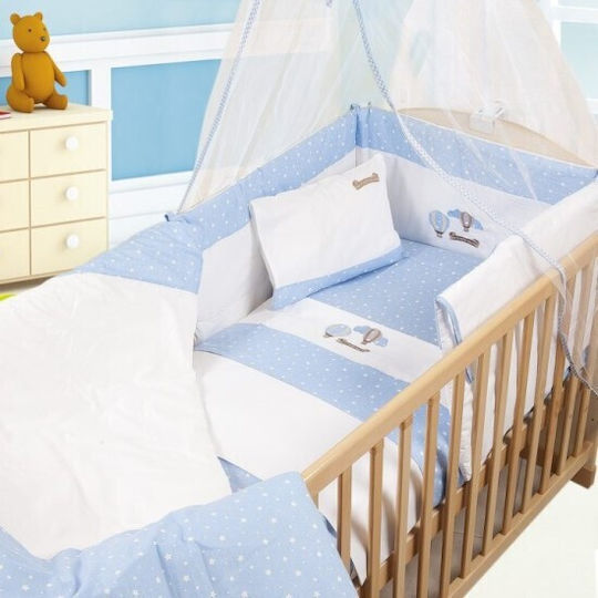 Dimcol Duvet Crib Cotton Hot air balloon Light Blue 100x140cm
