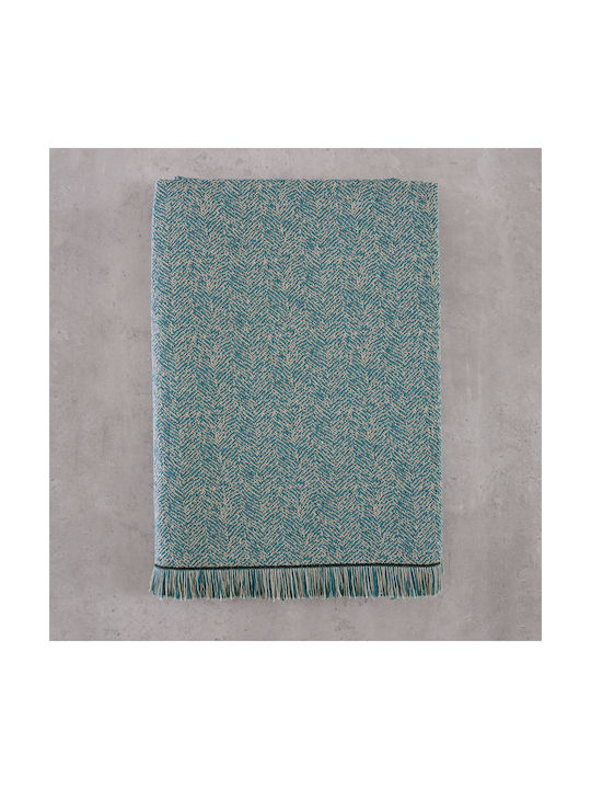 Rythmos Dekorativer Kissenbezug Nur aus 100% Baumwolle Petrol Blau 40x40cm