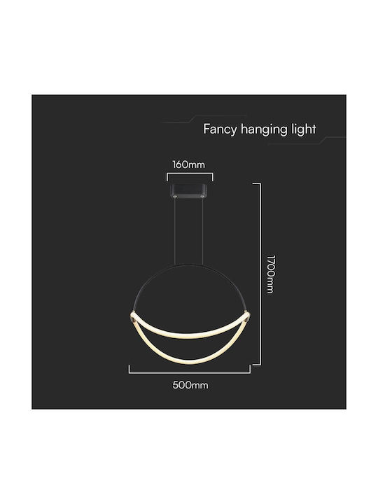 V-TAC Pendant Light Black 50x16x170cm